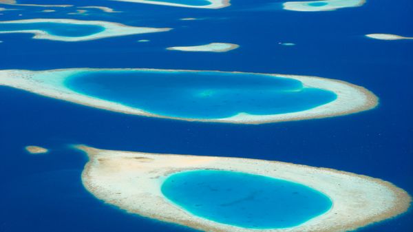 Atolls in the Maldive Islands