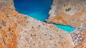 克里特岛上的海滩，希腊 (© Georgios Tsichlis/Alamy)(Bing China)