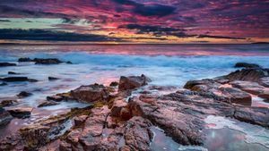 ｢アーカディア国立公園の夜明け｣米国メイン州 (© emptyclouds/Getty Images)(Bing Japan)