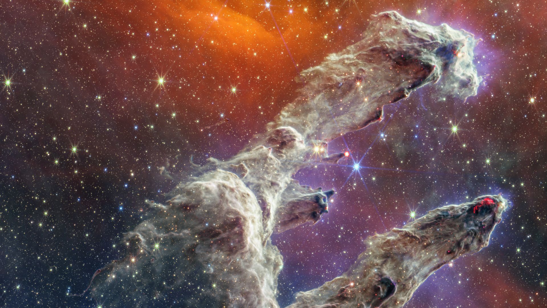 I Pilastri della Creazione visti dal telescopio spaziale James Webb