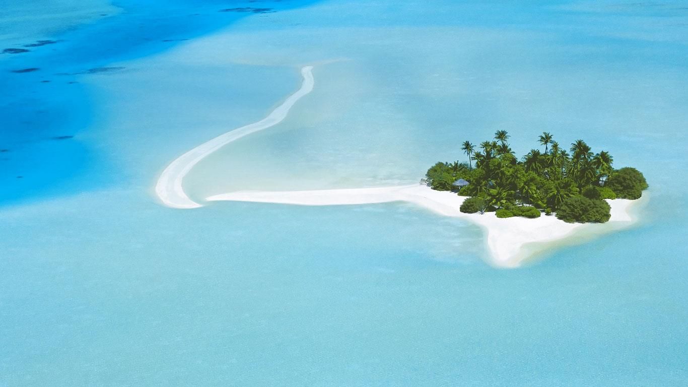 Luftaufnahme des Nord-Malé-Atolls, Malediven
