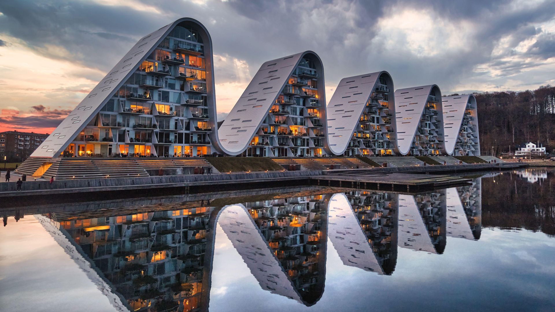 The Wave residential building, Vejle, Denmark