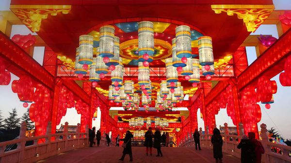 Lanterns at Datang Furong Garden, Tang Paradise in Xi'an, China