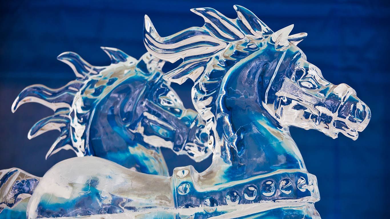 Ice sculptures during Winterlude Festival, Ottawa