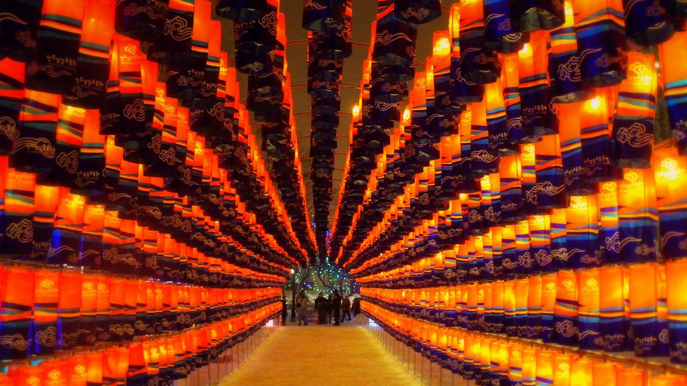 Light tunnel at Winterlude, Ottawa
