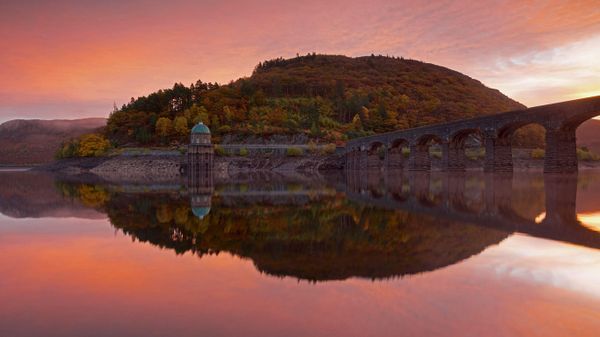 Craig Goch Dam in the Elan Valley of Wales