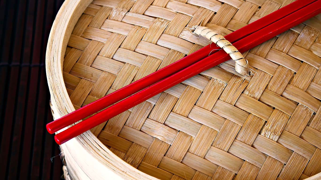 红筷子和蒸笼，中国