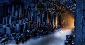 Basalt pillars line Fingal's Cave, Staffa, Isle of Staffa, Scotland -- Jim Richardson/Corbis &copy; (Bing United States)