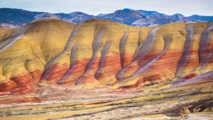 约翰迪化石床国家纪念地中的彩绘山，俄勒冈州，美国 (© Ben Herndon/Tandem Stills + Motion)(Bing China)