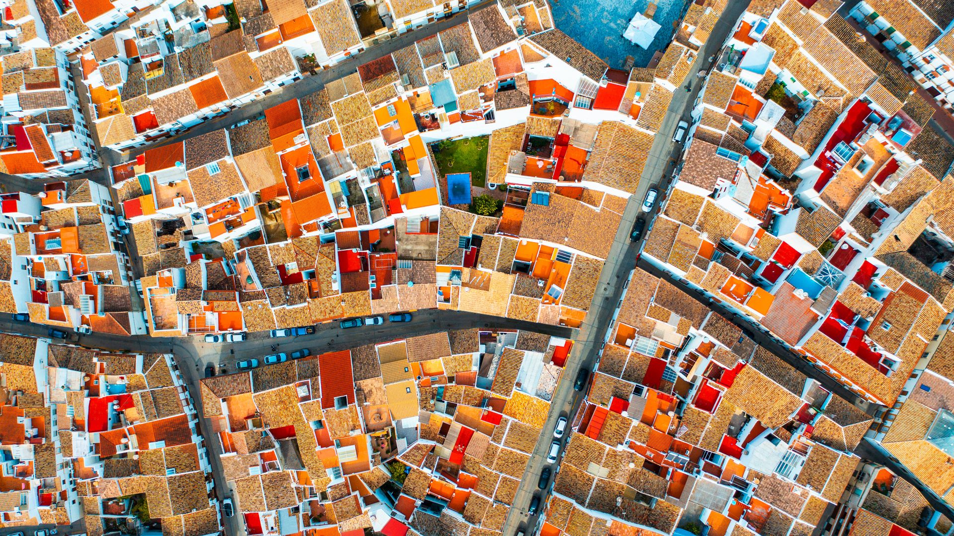 Aerial view of Olvera, Andalusia, Spain