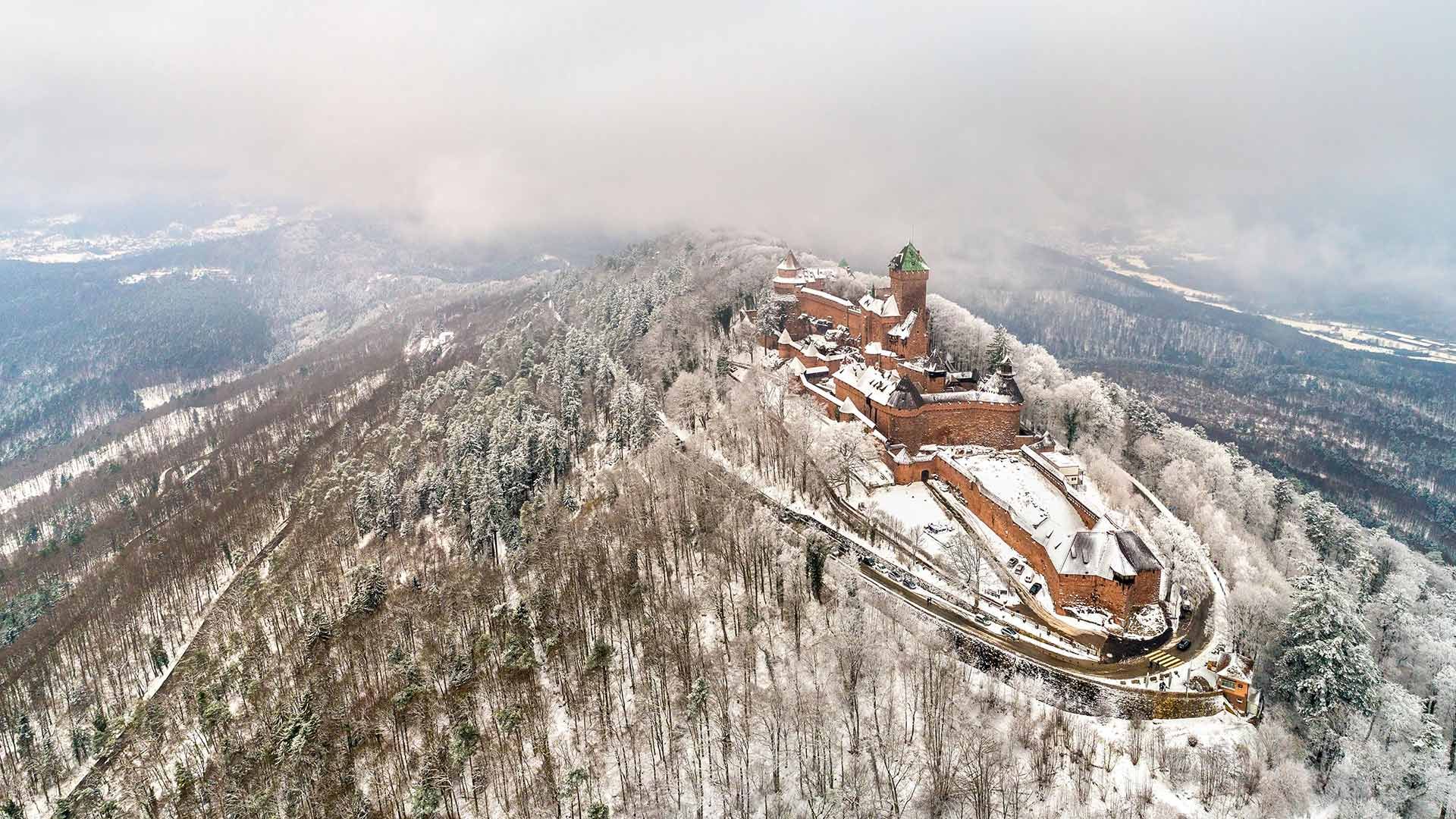 The Château du Haut-Kœnigsbourg in the Vosges mountains, Alsace, France