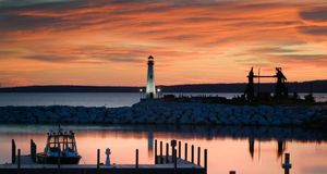 Wawatam Light in St. Ignace on Lake Huron, Upper Peninsula, Michigan -- Jon Arnold Images/Danita Delimont &copy; (Bing New Zealand)