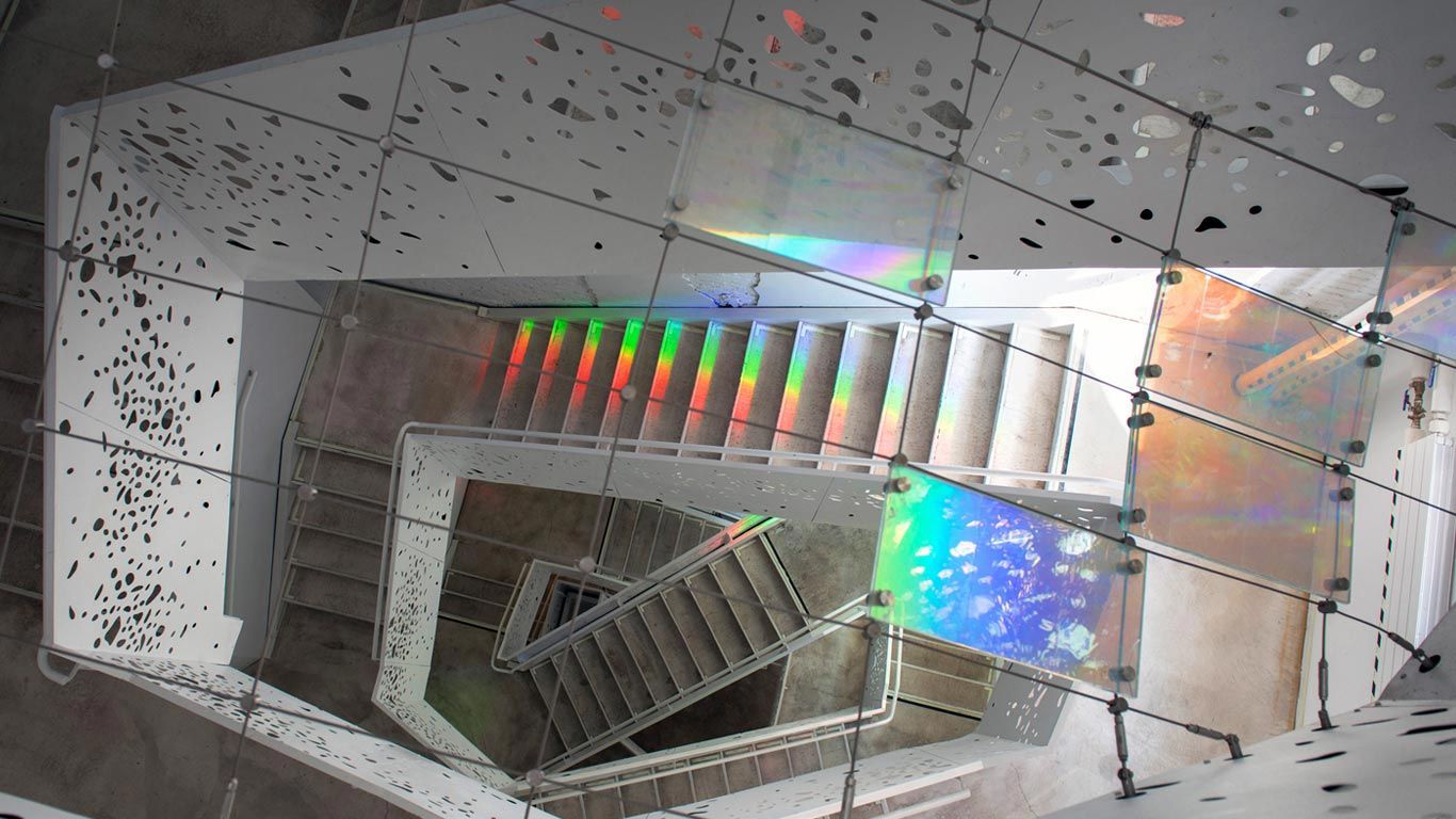 Stairwell in the Department of Philosophy building of New York University, New York City