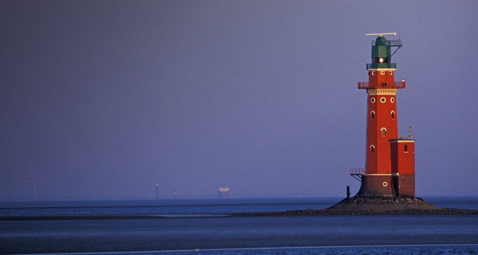Der alte Leuchtturm Hohe Weg, Nordseeküste, Deutschland