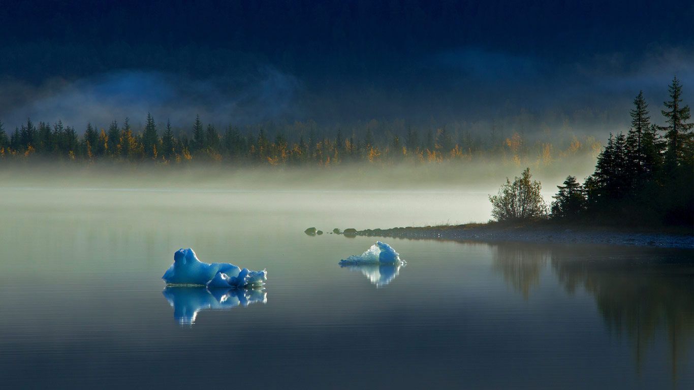 Icebergs on Mendenhall Lake near Juneau, Alaska