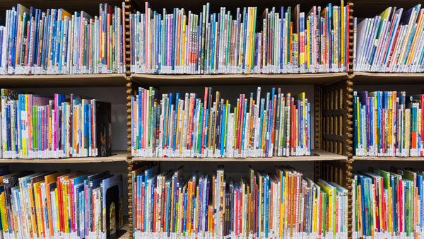Books in the children's section of The New York Public Library, New York