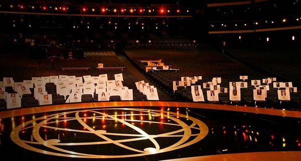 Auditorium and seating cards at the 60th Primetime Emmy Awards in 2008