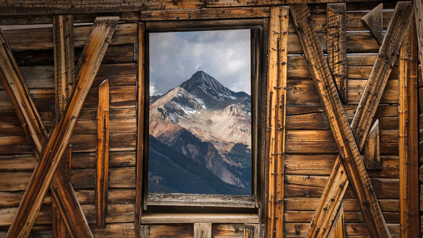 Wilson Peak seen from Alta, a ghost town in Colorado, USA