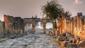 Ancient city of Hierapolis, adjacent to Pamukkale, Turkey (© Julian Kaesler/Getty Images)(Bing Australia)