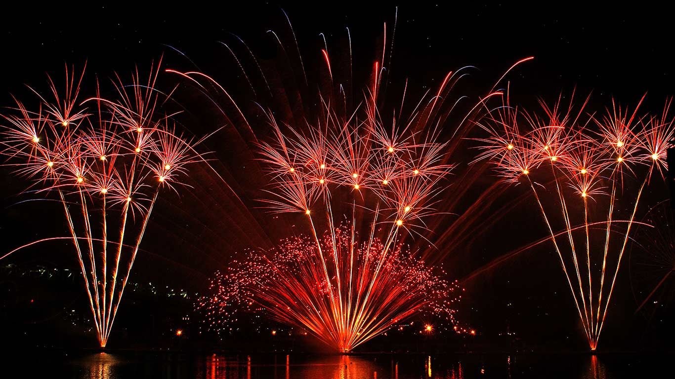 Display of fireworks at the Montreal Fireworks Festival