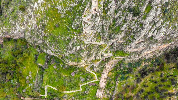 The staircase of the Fortress of Palamidi, Nafplio, Greece