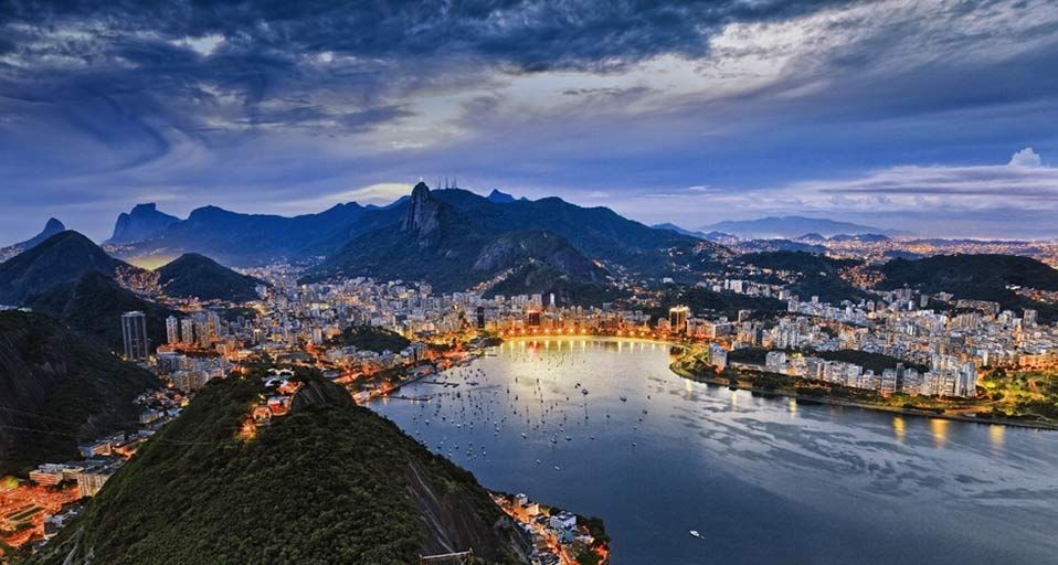 Guanabara Bay from the summit of Sugarloaf Mountain, Rio de Janeiro, Brazil