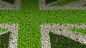 Great Britain Flag made up of green tennis balls (© ecco3d/Shutterstock)(Bing United Kingdom)