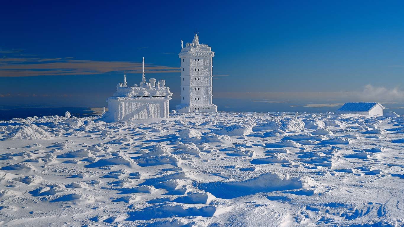 Weather station on Brocken peak, Saxony-Anhalt, Germany