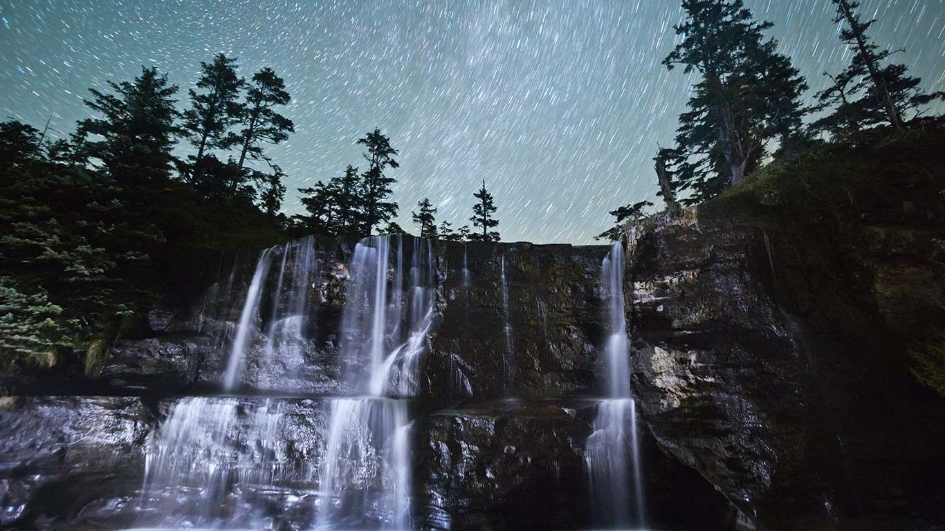 Tsusiat Falls along the West Coast Trail in B.C., Canada