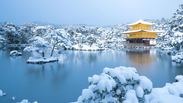 Kinkakuji temple in winter, Kyoto, Japan