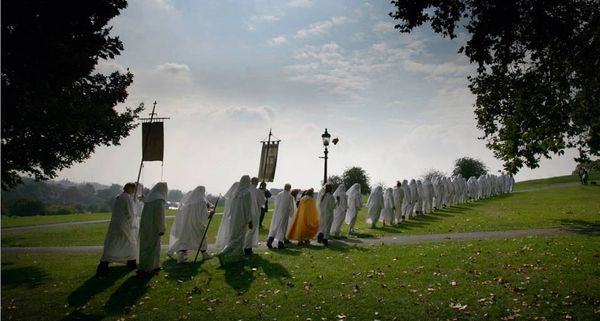 Druids celebrate Autumn Equinox On Primrose Hill, London, England