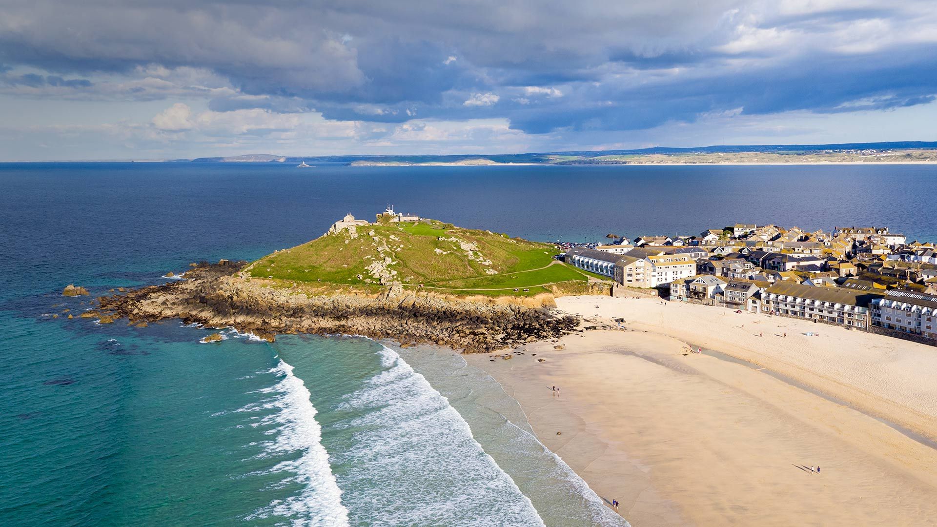 Porthmeor beach in St Ives, Cornwall, England