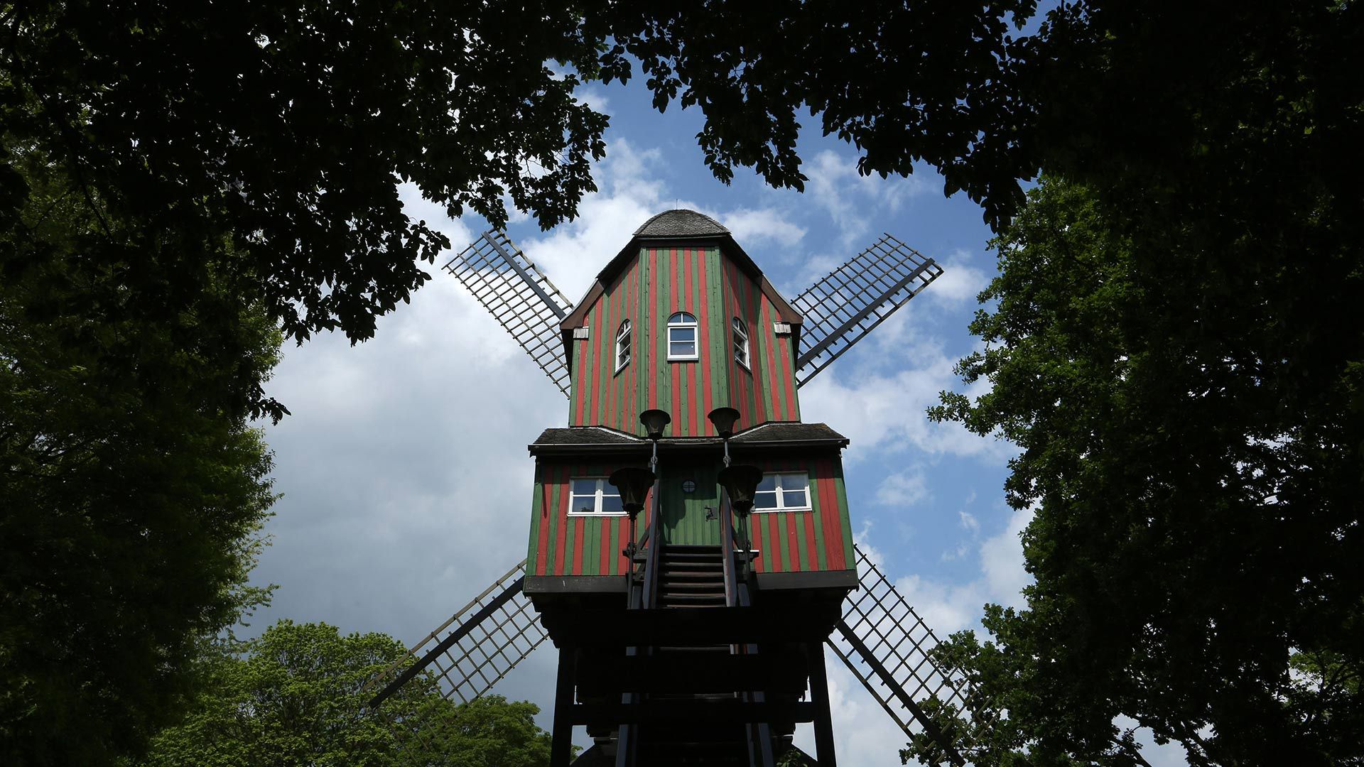 Narrenwindmühle (Fool\'s Mill) windmill, Dülken, Germany