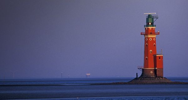 Der alte Leuchtturm Hohe Weg, Nordseeküste, Deutschland