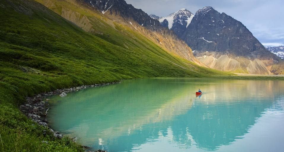 Turquoise Lake in Clark National Park, Alaska, USA