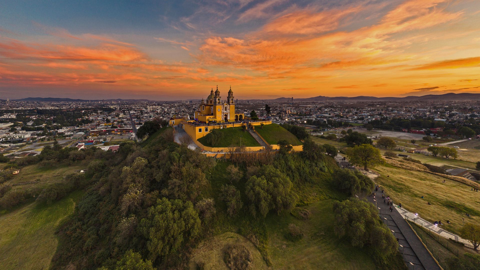 The Great Pyramid of Cholula, in Cholula, Puebla, Mexico