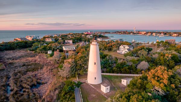 Faro di Ocracoke sull'isola di Ocracoke, Carolina del Nord, USA