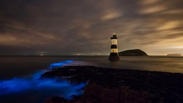 Trwyn Du Lighthouse in Anglesey off the northwest coast of Wales