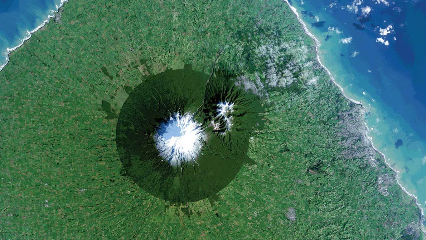 Mount Taranaki in Egmont National Park, New Zealand