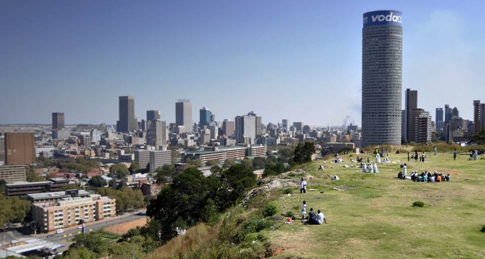 Der Vodacom Tower im Stadtviertel Hillbrow, Johannesburg, Südafrika