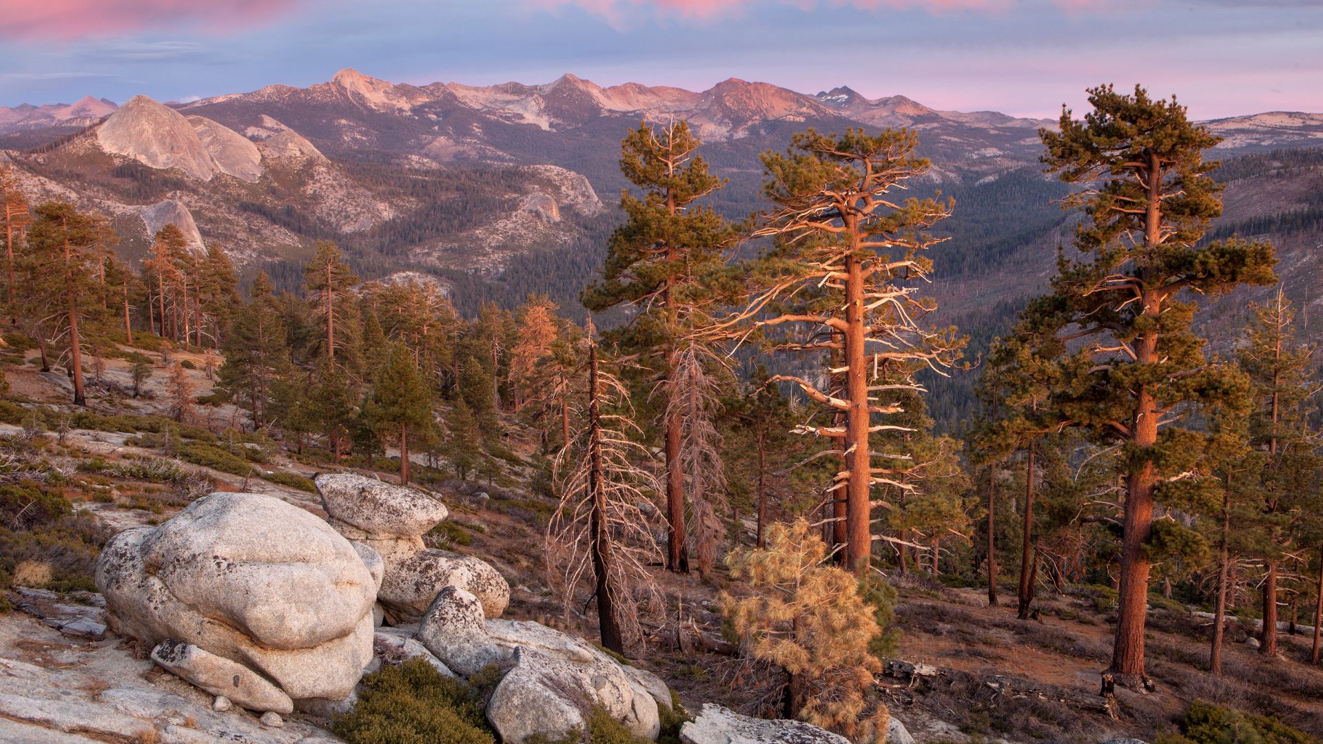 Catena montuosa Clark, Sierra Nevada, Parco Nazionale di Yosemite, California, USA