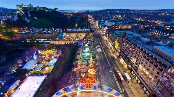 Christmas market on Princes Street, Edinburgh