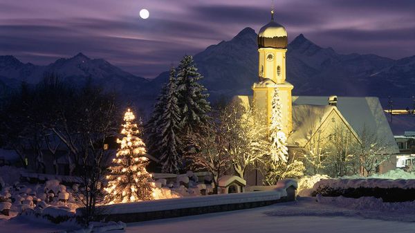 Weihnachten in Wallgau, Bayern, Deutschland