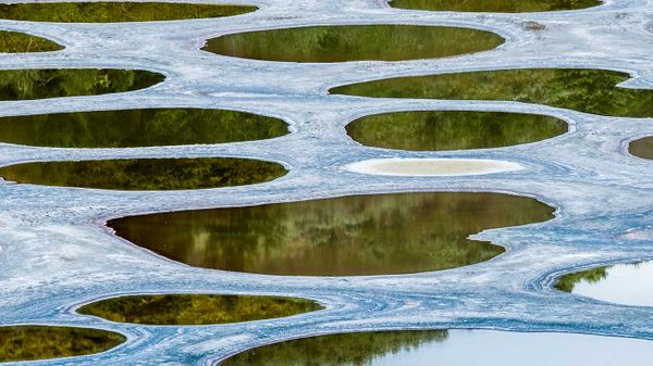 Spotted Lake, near Osoyoos, B.C., Canada