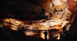 Paintings of Paleolithic bulls and other animals crowd calcite walls of the Lascaux caves in southwestern France  (© Sisse Brimberg/Getty Images) &copy; (Bing United Kingdom)