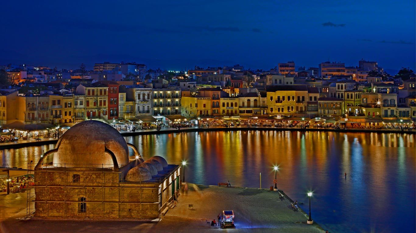 The Venetian Harbor and Old Town of Chania, Greece
