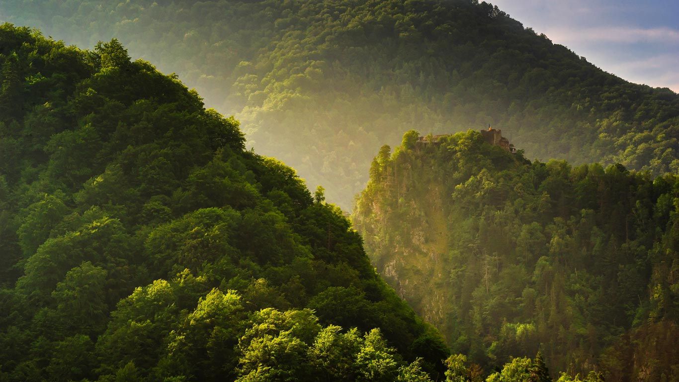 Poenari Castle in the Făgăraș Mountains of Romania