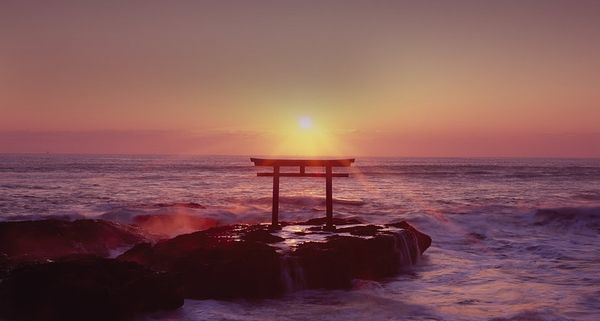 ｢大洗磯前神社の初日の出｣茨城, 大洗海岸