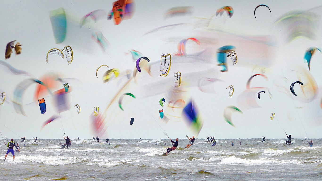 Multiple exposure of kitesurfers in Germany