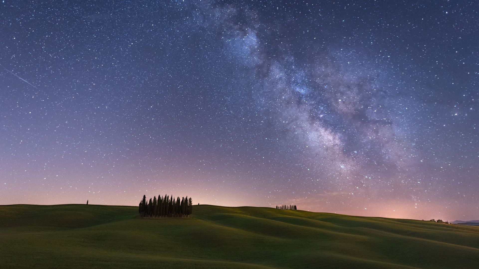 Via Lattea vista dalla Val d'Orcia, Toscana